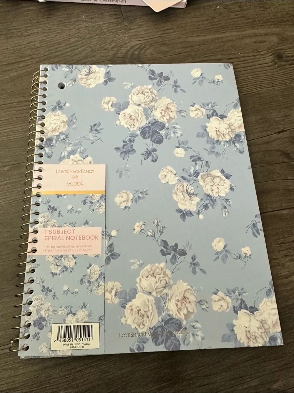 LoveShackFancy Floral Spiral Notebook in Lavender and Blush
